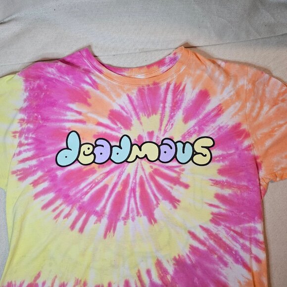 Deadmaus Tie Dye Graphic Print Unisex Tee Shirt - Size M(M) L(W) - Picture 3 of 4